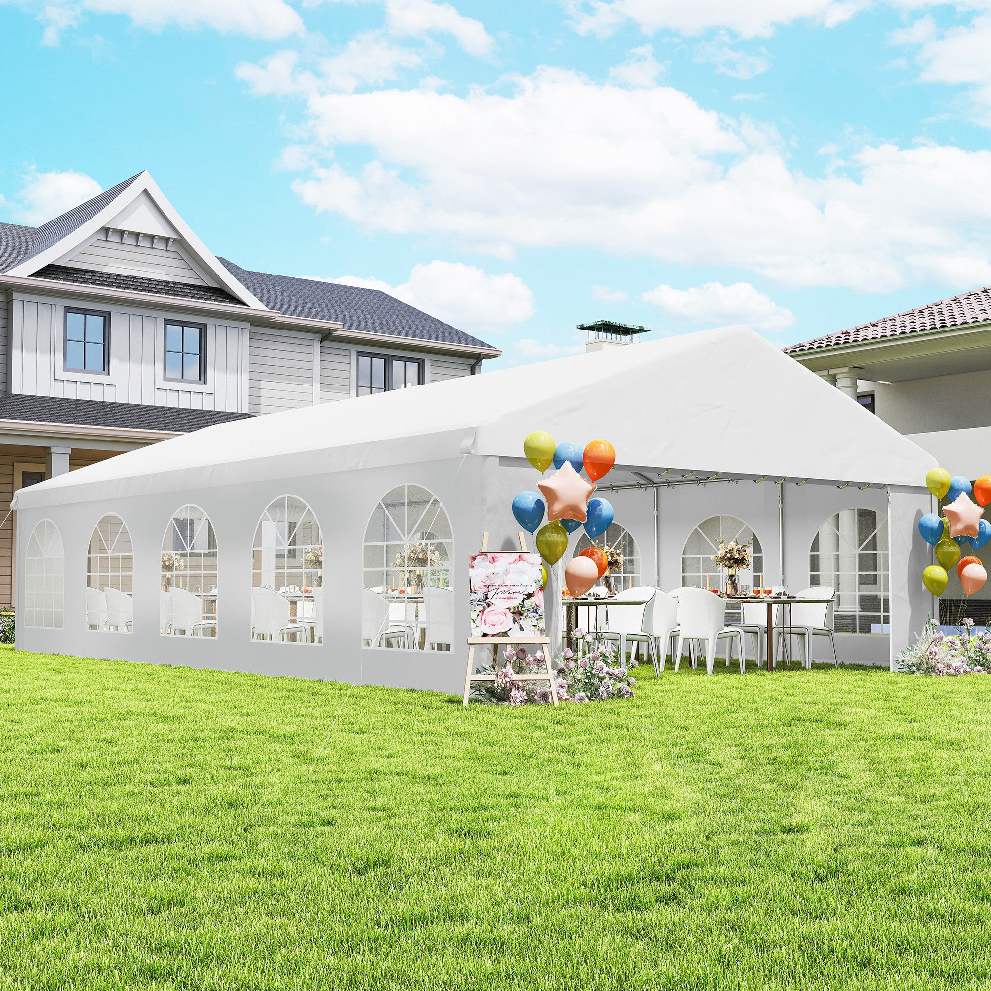 20'x33' Heavy Duty Large Party Tent & Carport with Removable Sidewalls, Portable Garage Canopy Tent, Grey