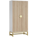 47" Kitchen Pantry Cabinet, Freestanding Kitchen Storage Cabinet with 12 Door Shelves and Adjustable Shelves, White