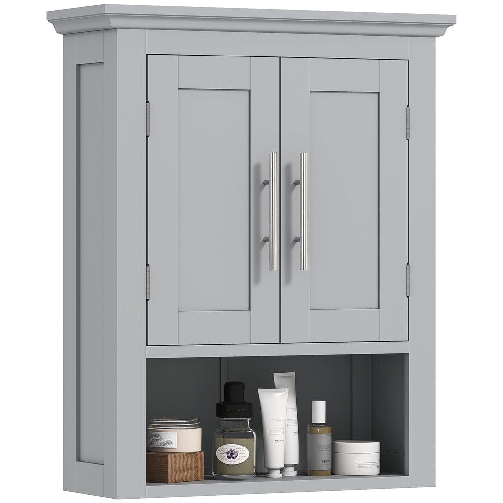 Bathroom Wall Cabinet, Medicine Cabinet, Toilet Storage Cabinet with Shelf for Living Room and Entryway, White