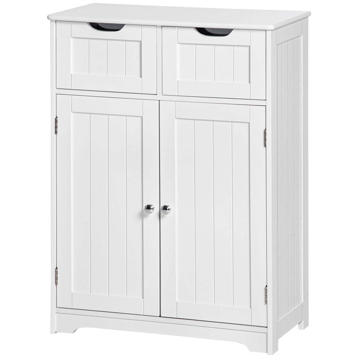 Bathroom Cabinet, Bathroom Storage Cabinet with 2 Drawers, Adjustable Shelf for Living Room, Entryway, White