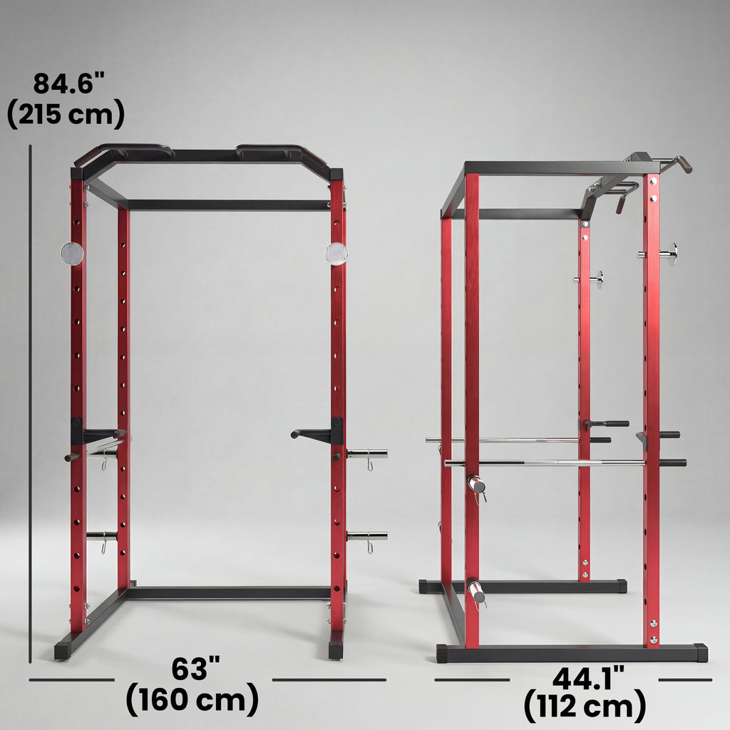 Soozier Power Cage, 1000 lbs Capacity Power Rack with Adjustable Height, Squat Rack for Home Gym Strength Training