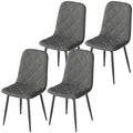 Dining Chairs Set of 4, Upholstered Dining Room Chairs with Steel Legs, Modern Kitchen Chair for Dining Room, Grey