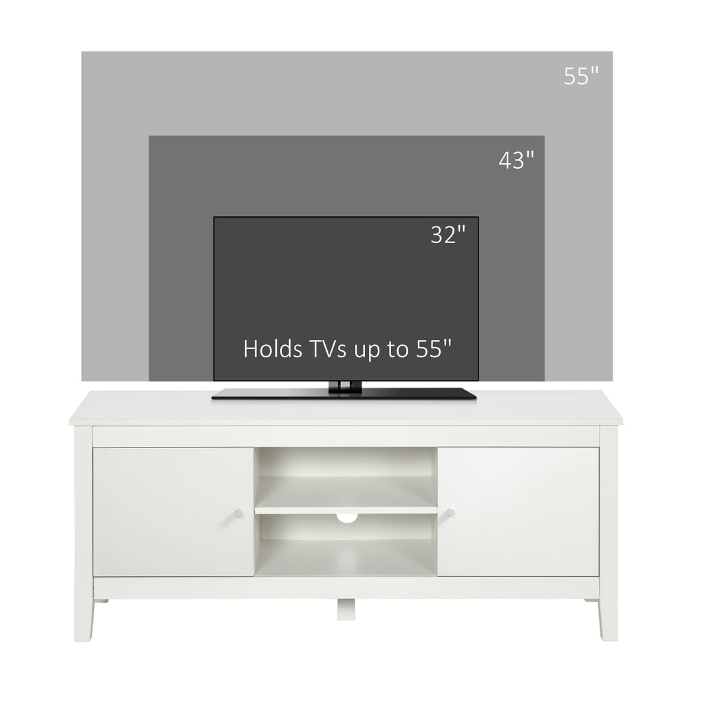 ናይ ዘመናዊ ቲቪ መቐመጢ ንቲቪ ክሳብ 55"፣ ቲቪ ቤንች ምስ መዕቆቢ ካብነትን መደርደሪን፣ 47.2" x 16.7" x 19.7"፣ ጻዕዳ