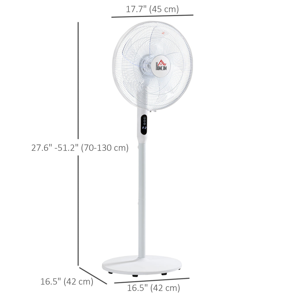 Floor Standing Fan with Remote Control, Oscillating, LED Screen, Stand Up Cooling Fan, Tall Pedestal Electric Fan for Home Bedroom, Black