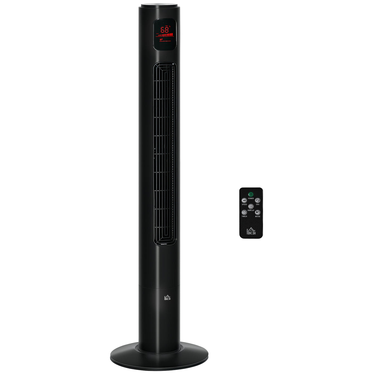 Freestanding Tower Fan Cooling for Home Bedroom with Oscillating, 3 Speed, 12h Timer, LED Sensor Panel, Remote Controller, White