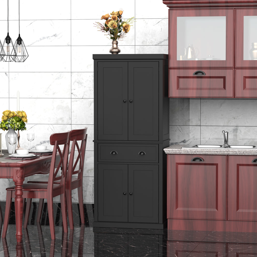Long Standing Kitchen Cabinet w/ 2 Drawers MDF Board White