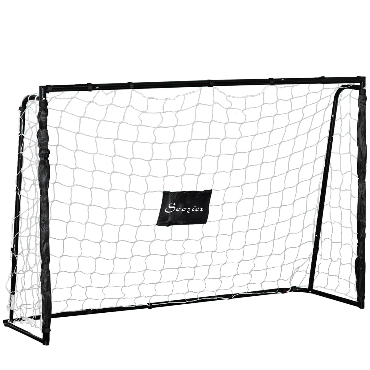 Soozier 6ft x 4ft Soccer Goal Net with Metal Frame, PE Mesh, Ground Stakes, Easy Assembly, Yellow