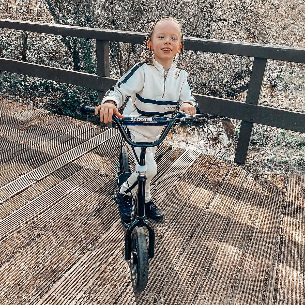 Adjustable Kids Pro Stunt Scooter Children Street Bike Bicycle Ride On with 12” Tire (Blue)