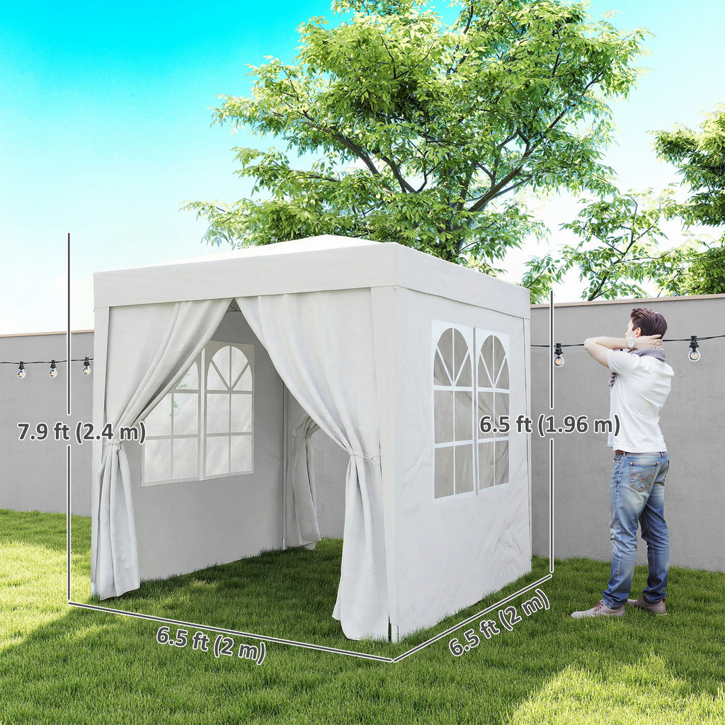 6.6'x6.6' Pop Up Canopy Tent with Sidewalls, Instant Sun Shelter Camping Gazebo with Carry Bag, Grey