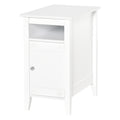 Wooden3-Tier Modern Nightstand with Pullout Shelf, Adjustable Open Shelf, and Door Cabinet, White