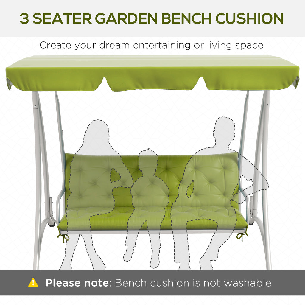 3-Seater Outdoor Bench Swing Chair Replacement Cushions for Patio Garden, Light Blue