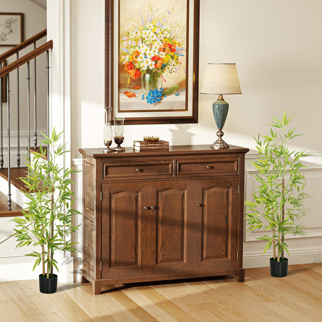 Set of 2 6ft Artificial Tree, Indoor Fake Bamboo with Pot, for Home Office Living Room Decor