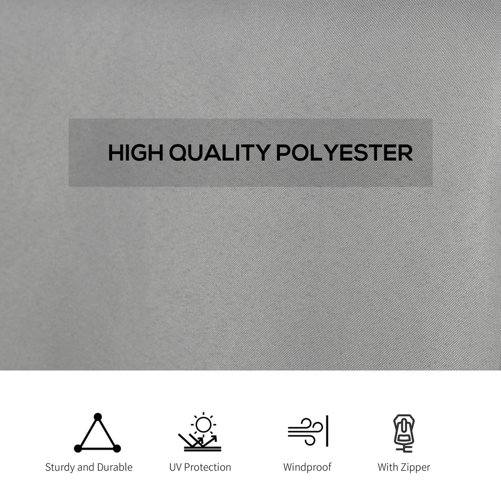 Gazebo Curtains, 10' x 10' Universal Replacement Privacy Curtain, 4-Panels Sidewall with Hooks/C-Rings, Light Grey