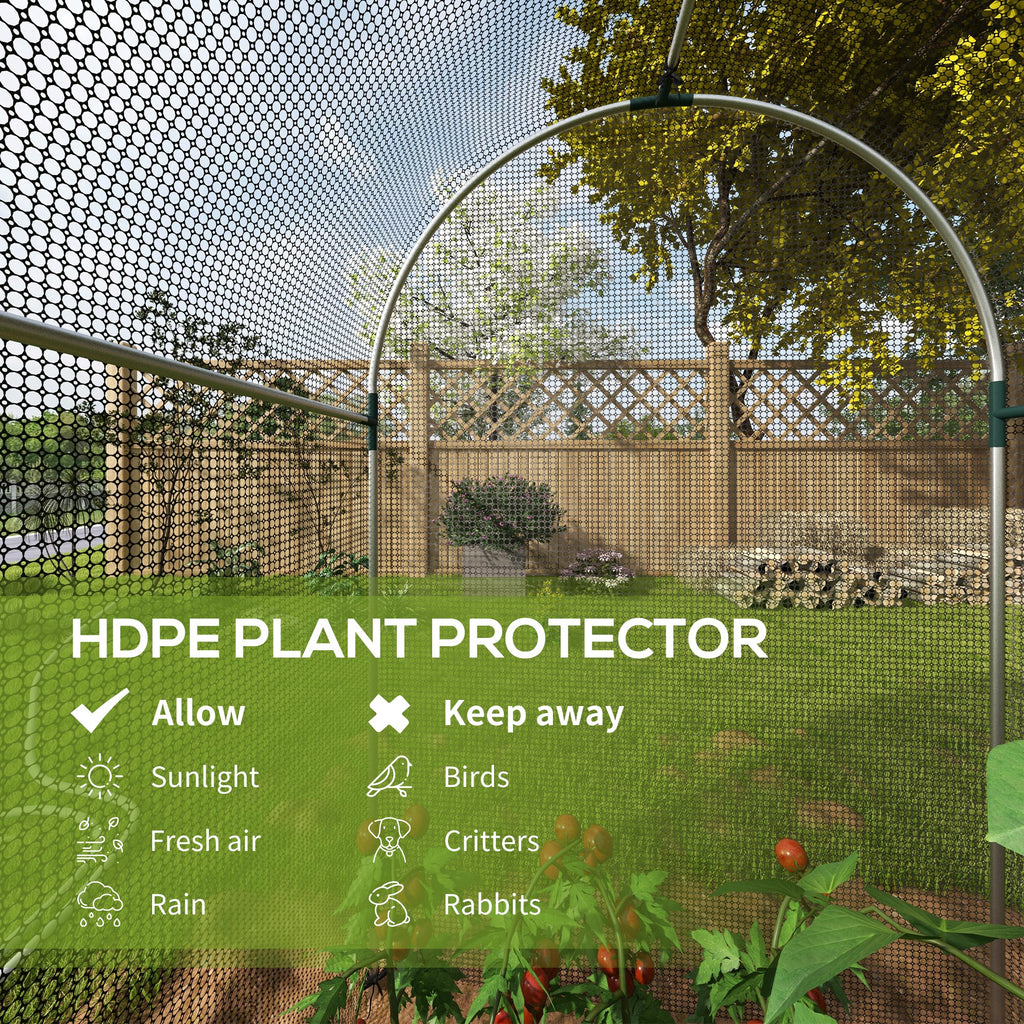 Galvanized Steel Crop Cage, Plant Protection Tent with Zippered Door, 4' x 4', Green