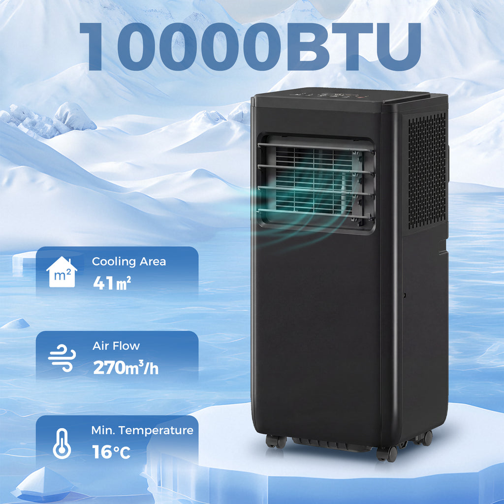 8000 BTU ተንቀሳቓሲ 4-ኣብ-ሓደ ኣየር ኮንዲሽነር ብምሑር፣ ደርቂ ኣየር፣ ፋን፣ ድቃስ፣ ዋይፋይ ድምጺ ርሑቕ ቁጽጽር፣ ጻዕዳ