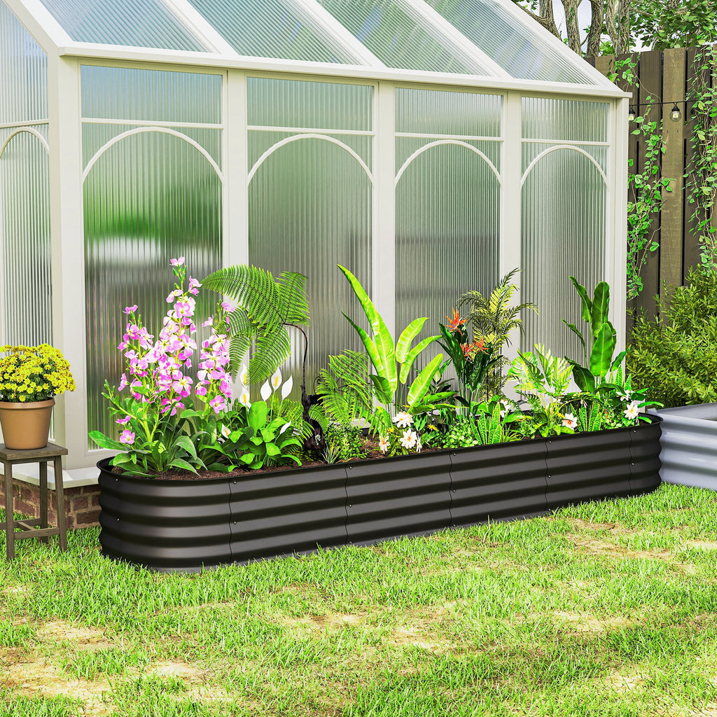 4.9 x 2 x 1ft Galvanized Raised Garden Bed Kit, Metal Planter Box with Safety Edging, Black