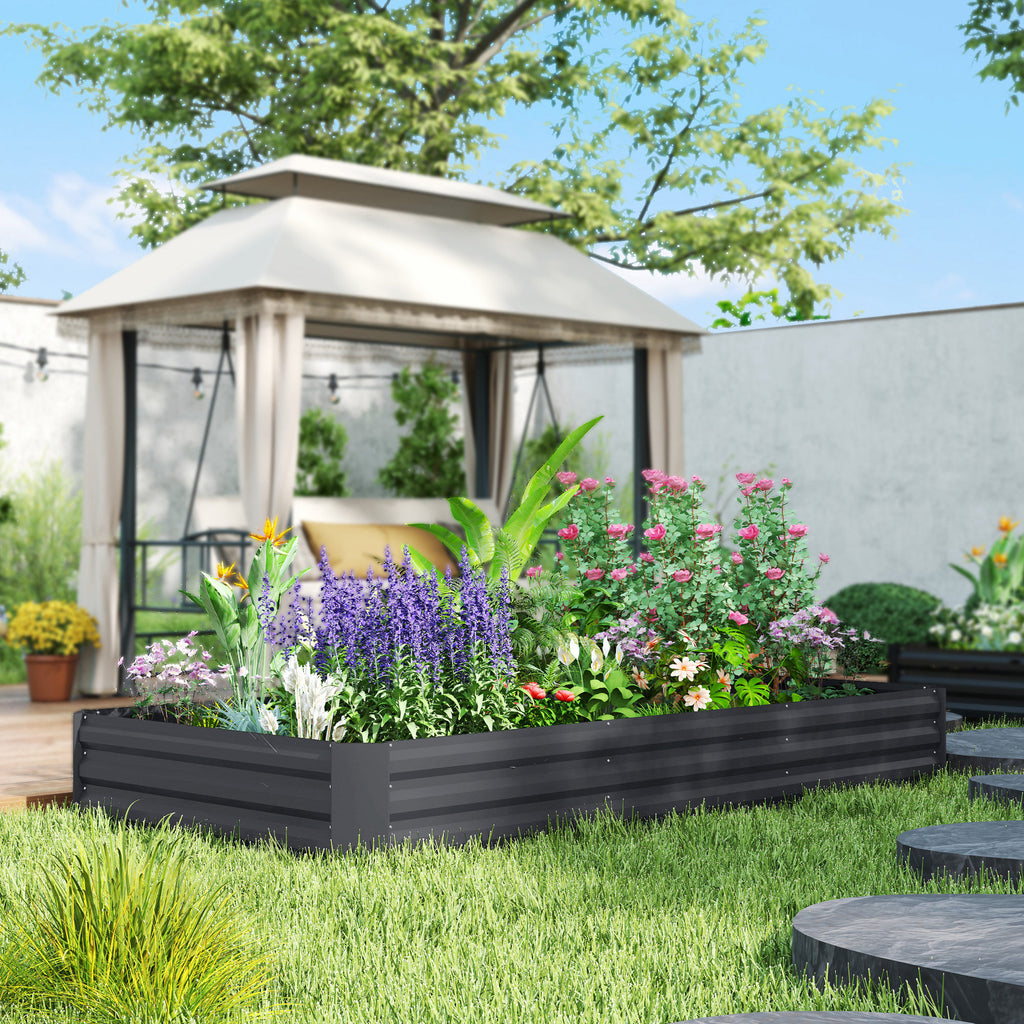 ከፍ ዝበለ ዝተለበጠ ዓራት ሓሸላ፡ 8' x 4' x 1' ሓጺን ተኸላ ሳንዱቕ፡ ንደገ ዓዲ ሓሸላ ሳንዱቕ ክፉት ታሕቲ ዘለዎ ንዕምባባ፡ ቀጥቃጥ፡ ኣሕምልቲ