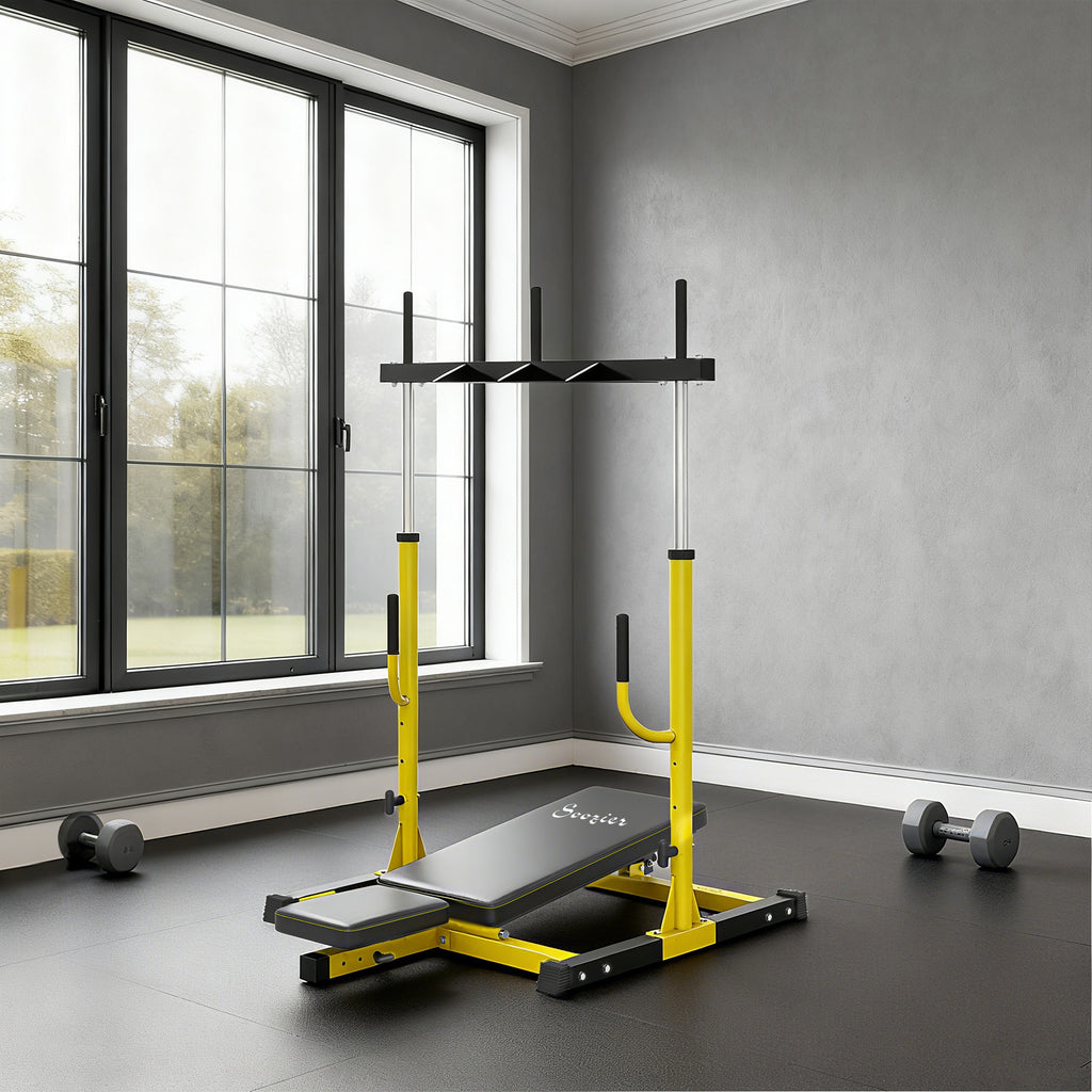 Soozier Leg Extension and Curl Machine, Adjustable Leg Extension Machine, 1" standard Plate Compatible, 660LBS Capacity