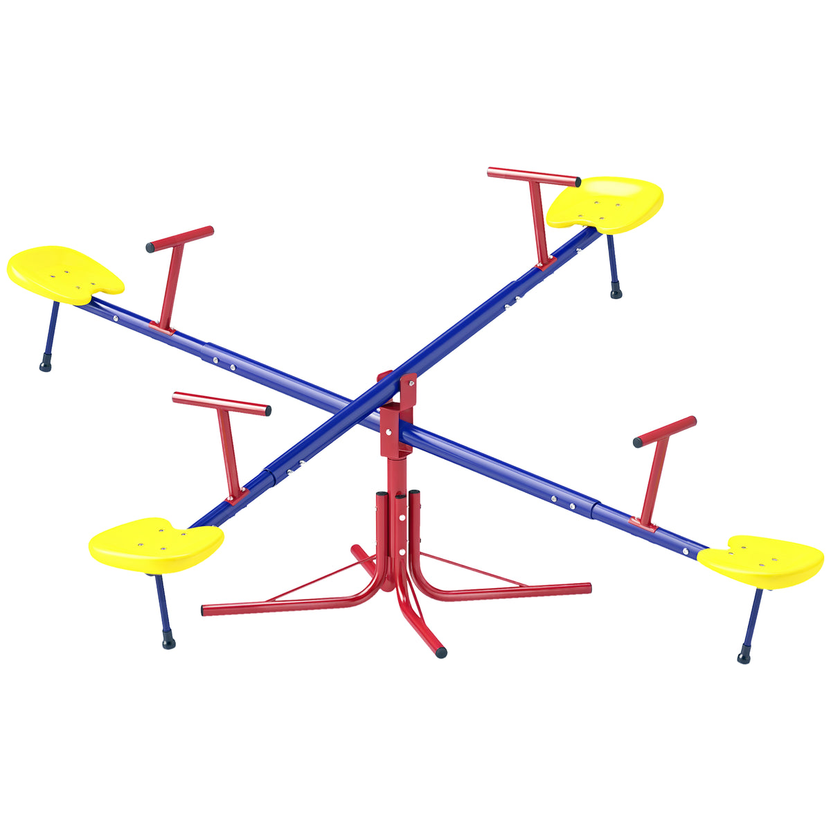 Kids Metal Seesaw Teeter Totter Children's Playground Equipment for Garden Outdoor Indoor Swing, 4 Seats