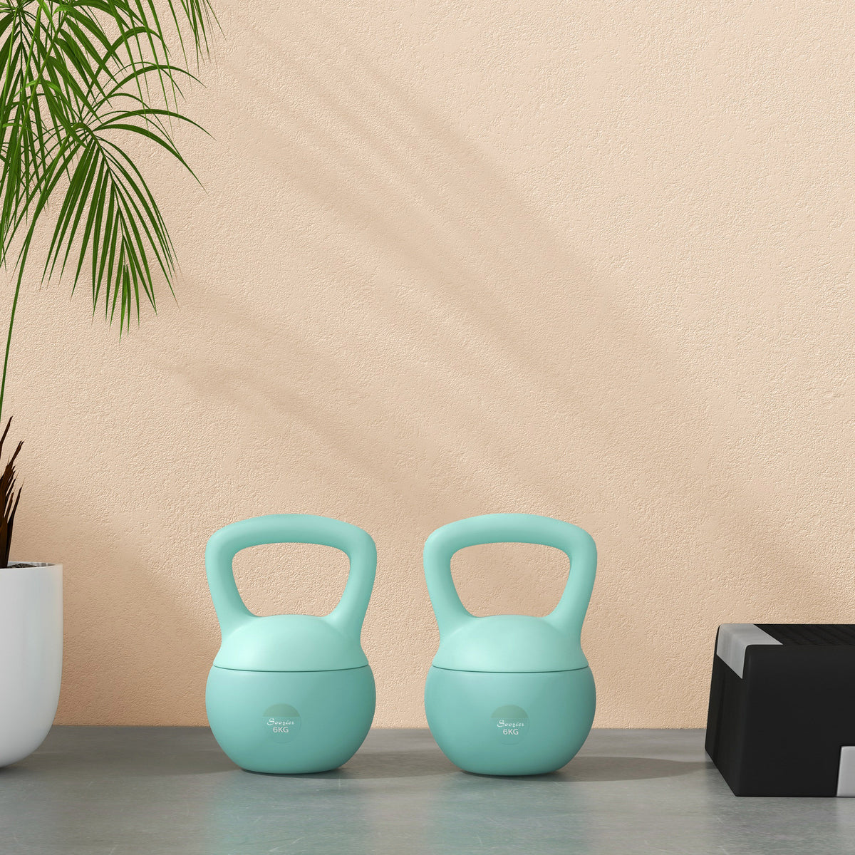 Soozier 13 رطل دمبل كيتل بيل ناعم، وزن مملوء بالرمل مع مقبض، وزن كيتل بيل للتمرين لكامل الجسم، أخضر
