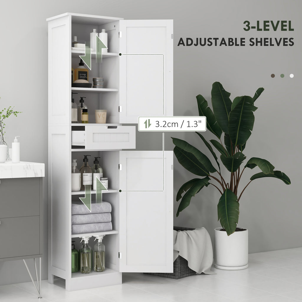 Freestanding Bathroom Cabinet with Drawer and 2 Doors, Tall Bathroom Cupboard for Kitchen, Study, Living Room