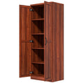 63" Kitchen Storage Cabinet, 5-tier Pantry Cabinet with Doors and Adjustable Shelves for Dining Room, Tan