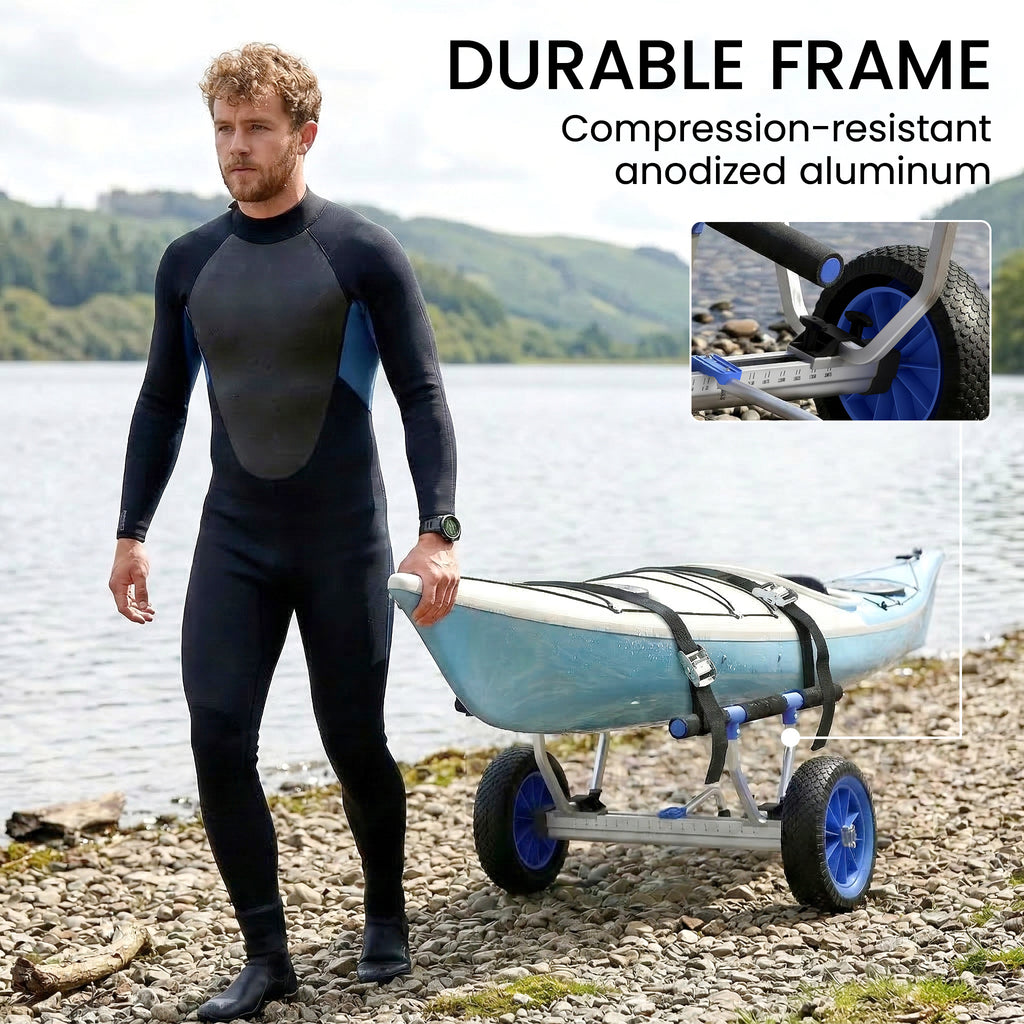 Soozier Kayak Cart Dolly Kayak Cart with Adjustable Width, Sky Blue