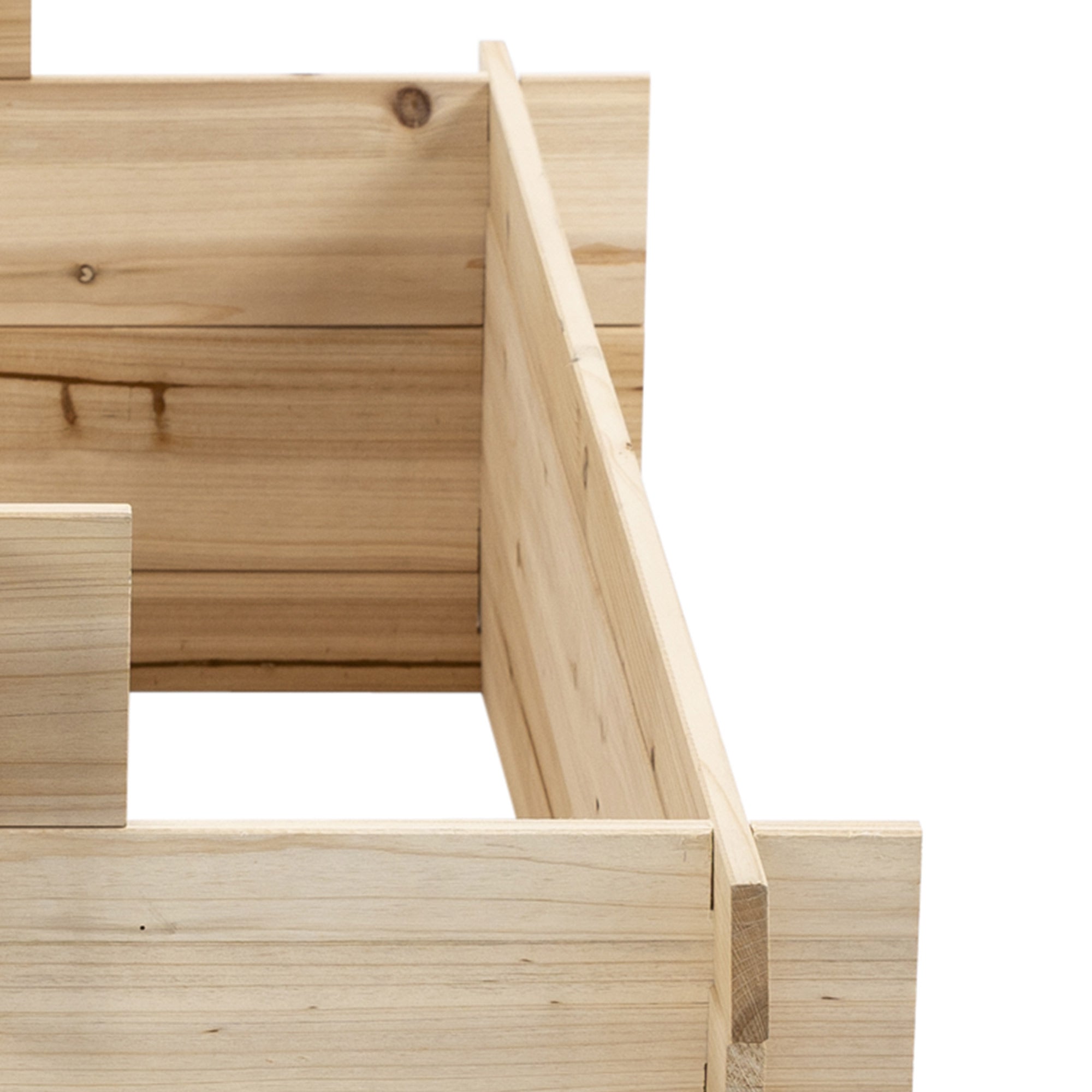 حوض زراعة خشبي مرتفع 3 طبقات، 47.2 بوصة × 39.4 بوصة × 21.3 بوصة، صندوق زراعة مرتفع، وعاء نباتات وخضروات خارجي، مجموعة حديقة أعشاب داخلية، طبيعي