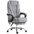 Massage Office Chair, Reclining Computer Chair with Adjustable Height and Footrest, Brown
