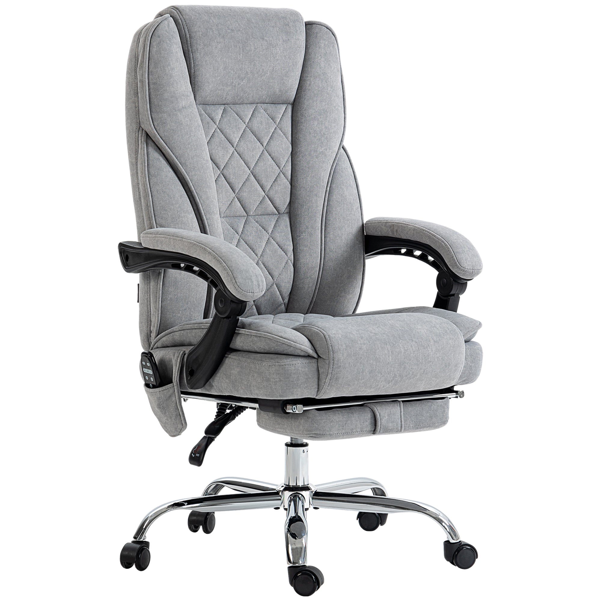 Massage Office Chair, Reclining Computer Chair with Adjustable Height and Footrest, Brown