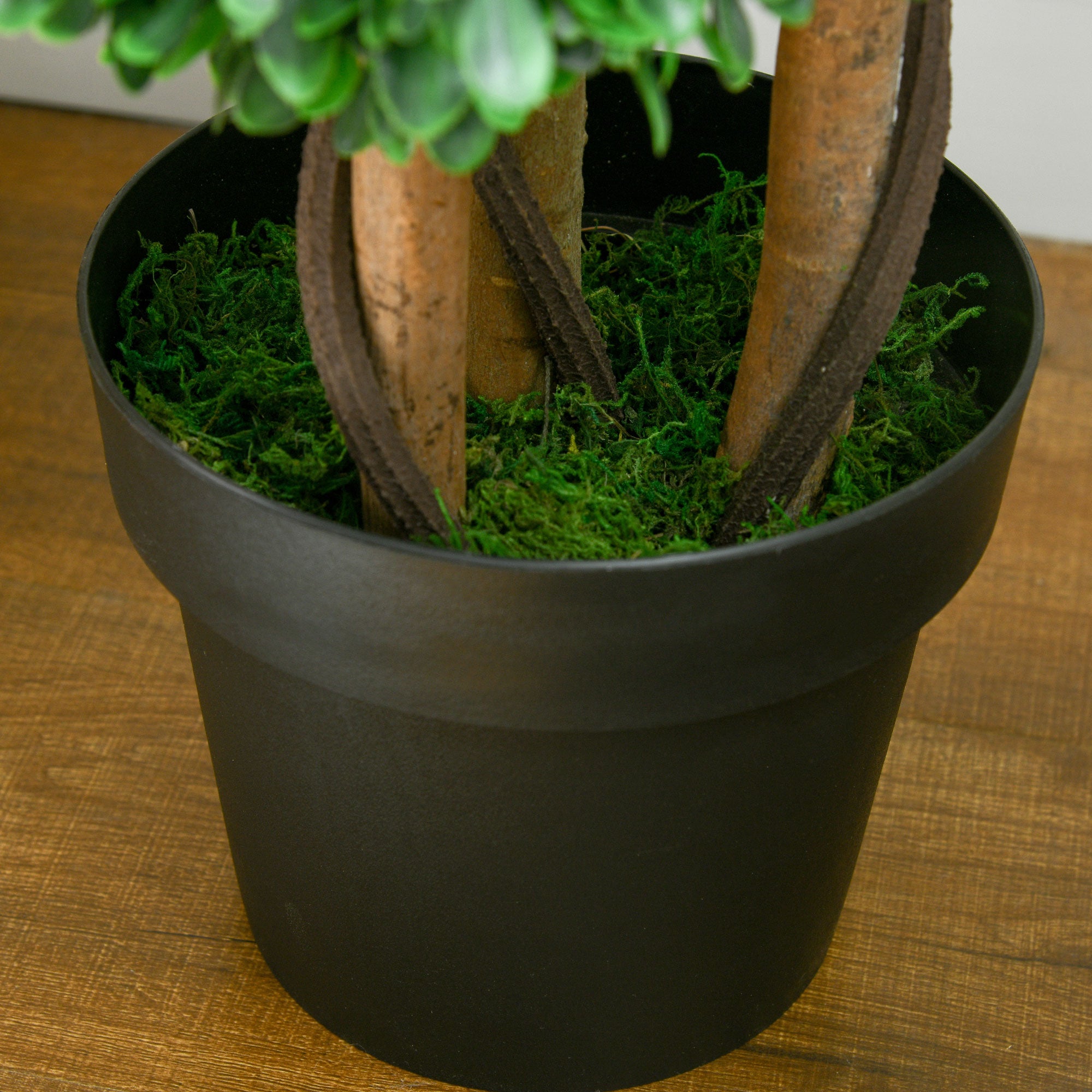 3ft Artificial Tree, Triple Ball Boxwood Topiary with Pot and Sandalwood Leaves, for Indoor Outdoor Home