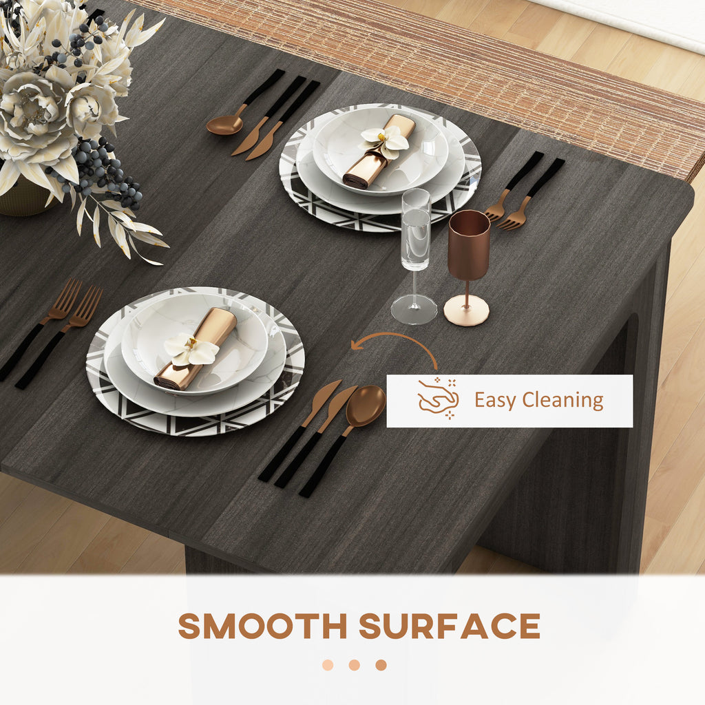 23.6"-70.9" Extendable Dining Table for 6-8 People, Space-Saving Rectangular Kitchen Table for Small Spaces, Dining Room, Kitchen, Living Room, White