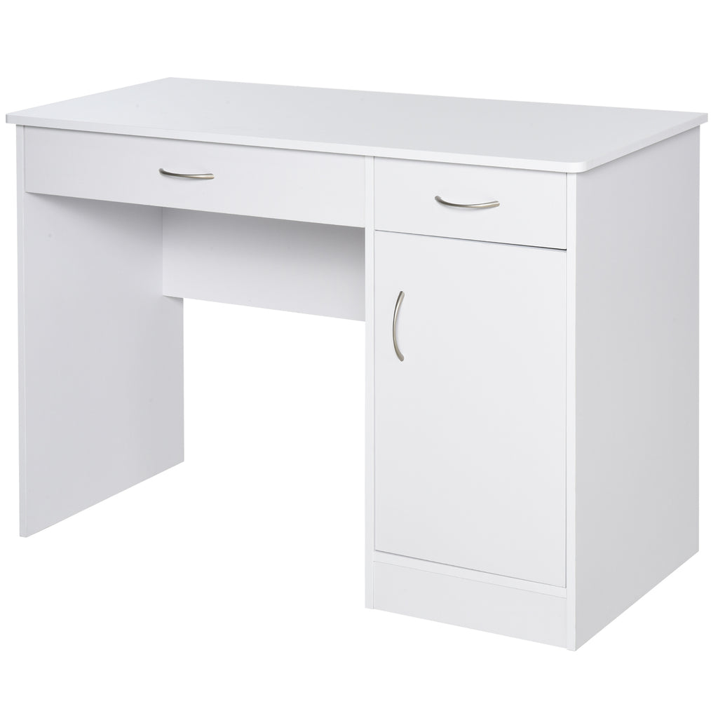 Computer Desk with Storage Drawers, Study Writing Table with Cabinet Adjustable Shelf for Home Office Workstation Bedroom, Black