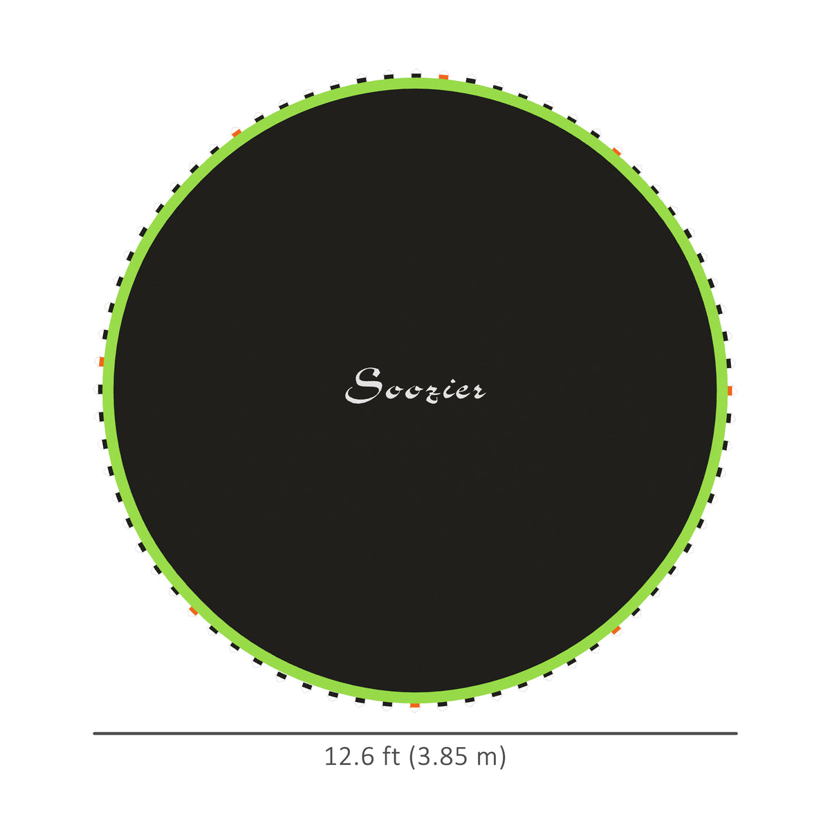 Soozier Trampoline Replacement Mat, Fits 14' Trampoline w/ 80 V-Hooks & 5.5" Springs (Spring & Frame not Included), Black