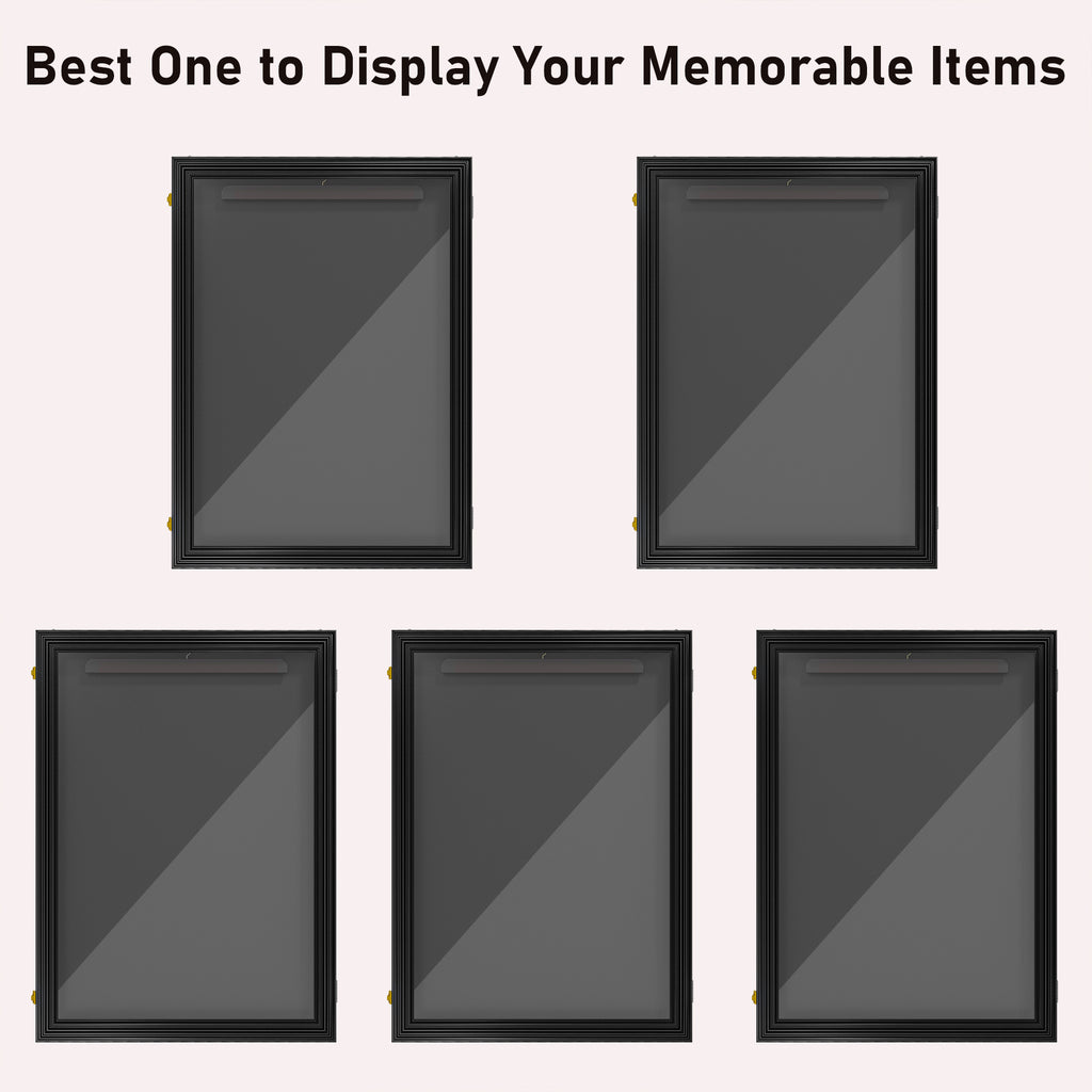 24" x 32" Hockey Jersey Frame, Jersey Shadow Box for Basketball, Football, Baseball, Black