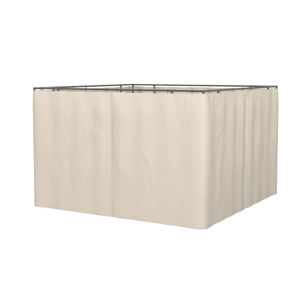 መጋረጃታት ጋዜቦ፣ 10' x 12' ምትክ ናይ ብሕቲ መጋረጃ፣ 4-ፓነላት ጎናዊ መከላኸሊ ምስ ሆክስ/ሲ-ሪንግ፣ ቢጅ