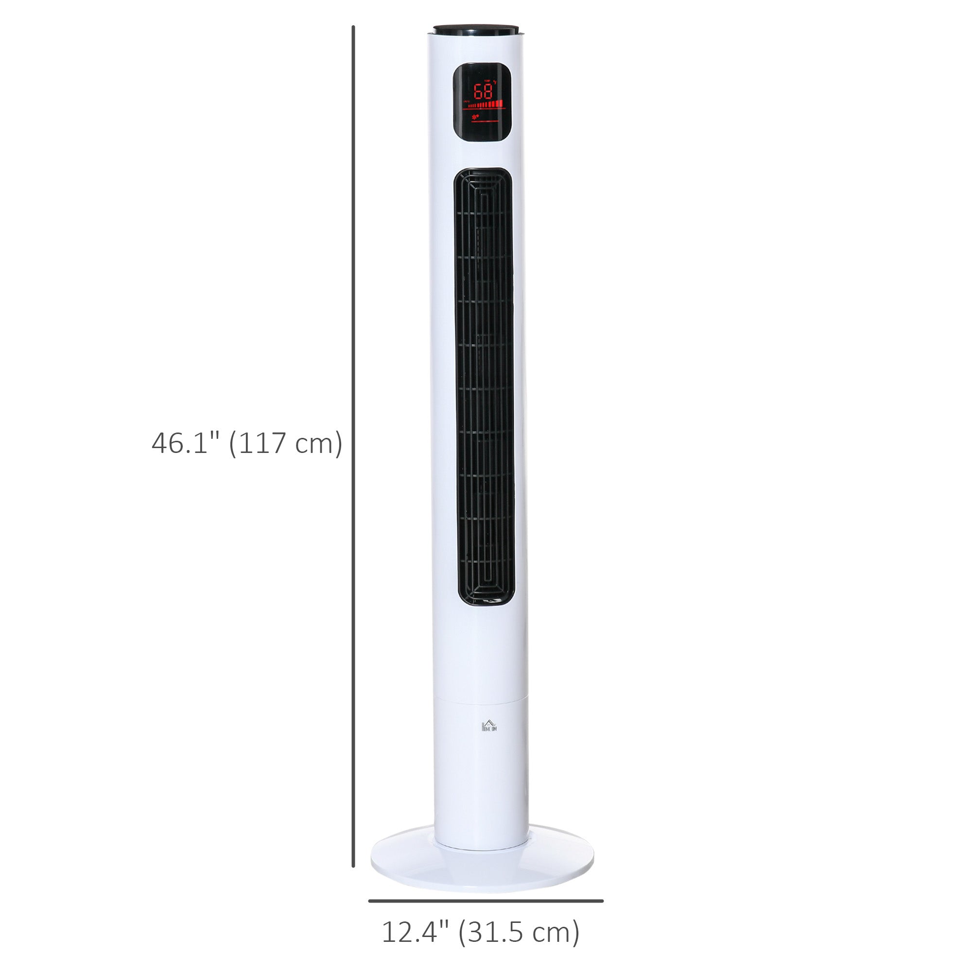 Freestanding Tower Fan Cooling for Home Bedroom with Oscillating, 3 Speed, 12h Timer, LED Sensor Panel, Remote Controller, White