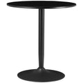 Modern Kitchen Table for 2 People, Round Dining Table with Steel Base for Living Room, Dining Room, Black