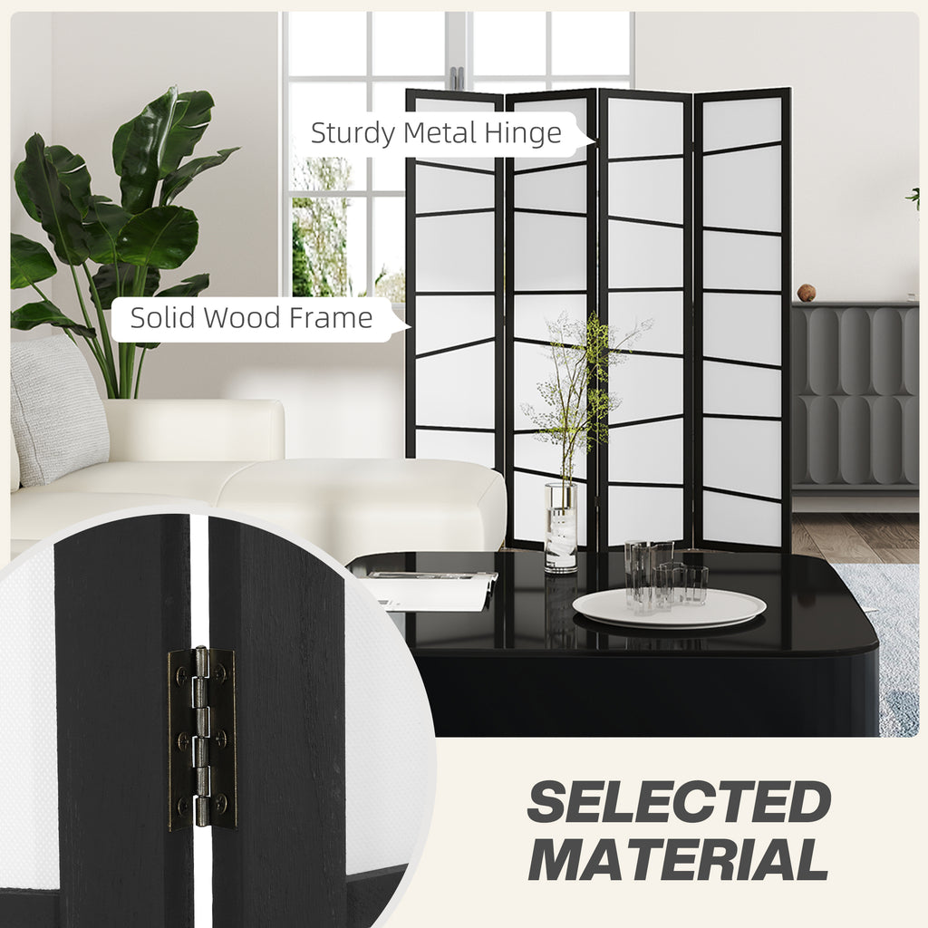 5.6ft Folding Room Divider, 3 Panel Wall Partition with Wood Frame for Bedroom, Home Office, White