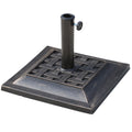 20 lbs Square Resin Patio Umbrella Stand Base Coated Pole Market Umbrella Parasol Holder Bronze