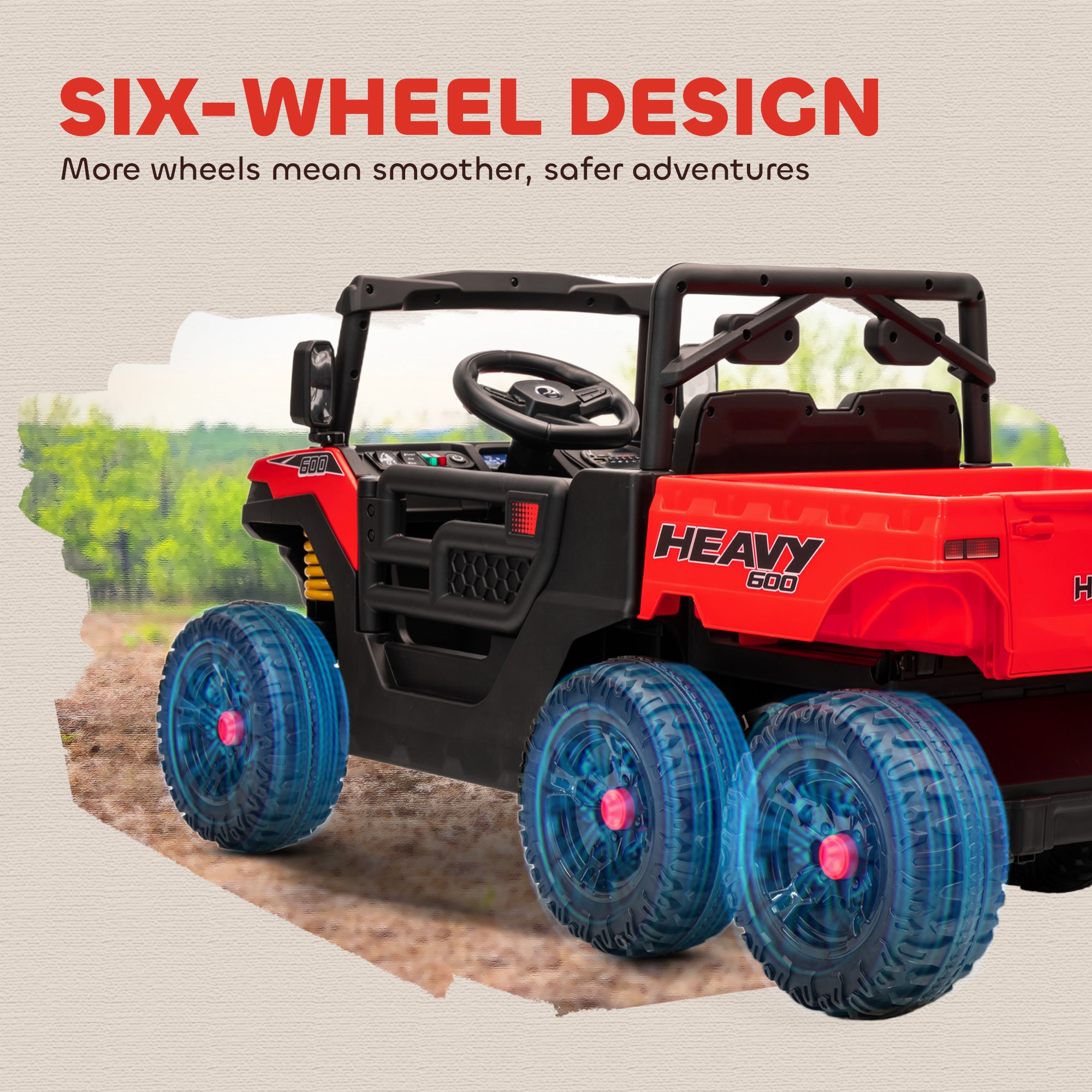 ቃባ 24V 4WD ህጻናት ዝግልግል ማኪና ምስ 6 ጎማታት ኤለክትሪካዊ ዝግልግል ማኪና ብሪሞት, ብደደርቲ ን3-6 ዓመታት, ቀይሕ