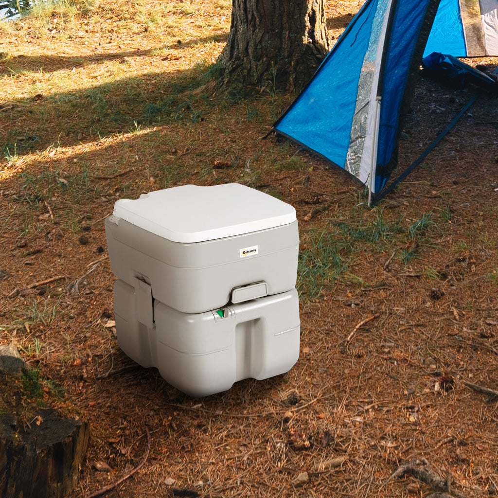 Porta Potty, 5.8 Gallon Portable Toilet with Level Indicator and Anti-Leak Pump for Camping, Boating, Hiking, Travel, RV