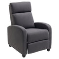 Fabric Recliner Sofa Manual Recliner, Home Theater Seating Single Reclining Sofa Chair with Padded Seat for Living Room, Dark Grey