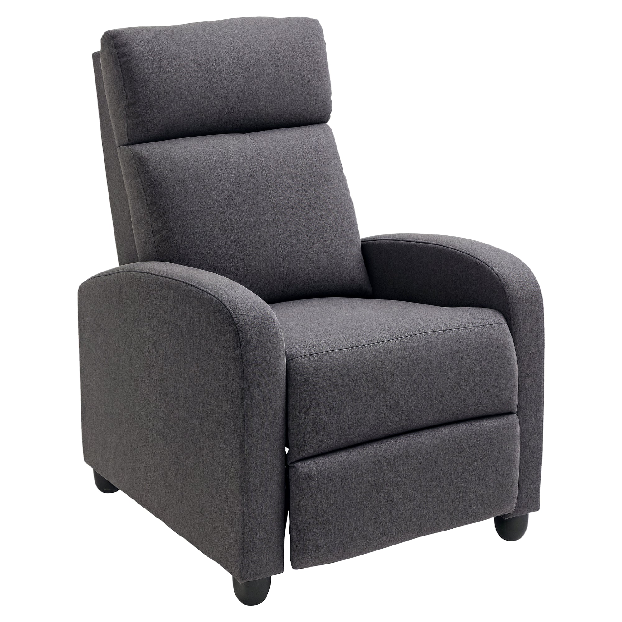 Fabric Recliner Sofa Manual Recliner, Home Theater Seating Single Reclining Sofa Chair with Padded Seat for Living Room, Dark Grey