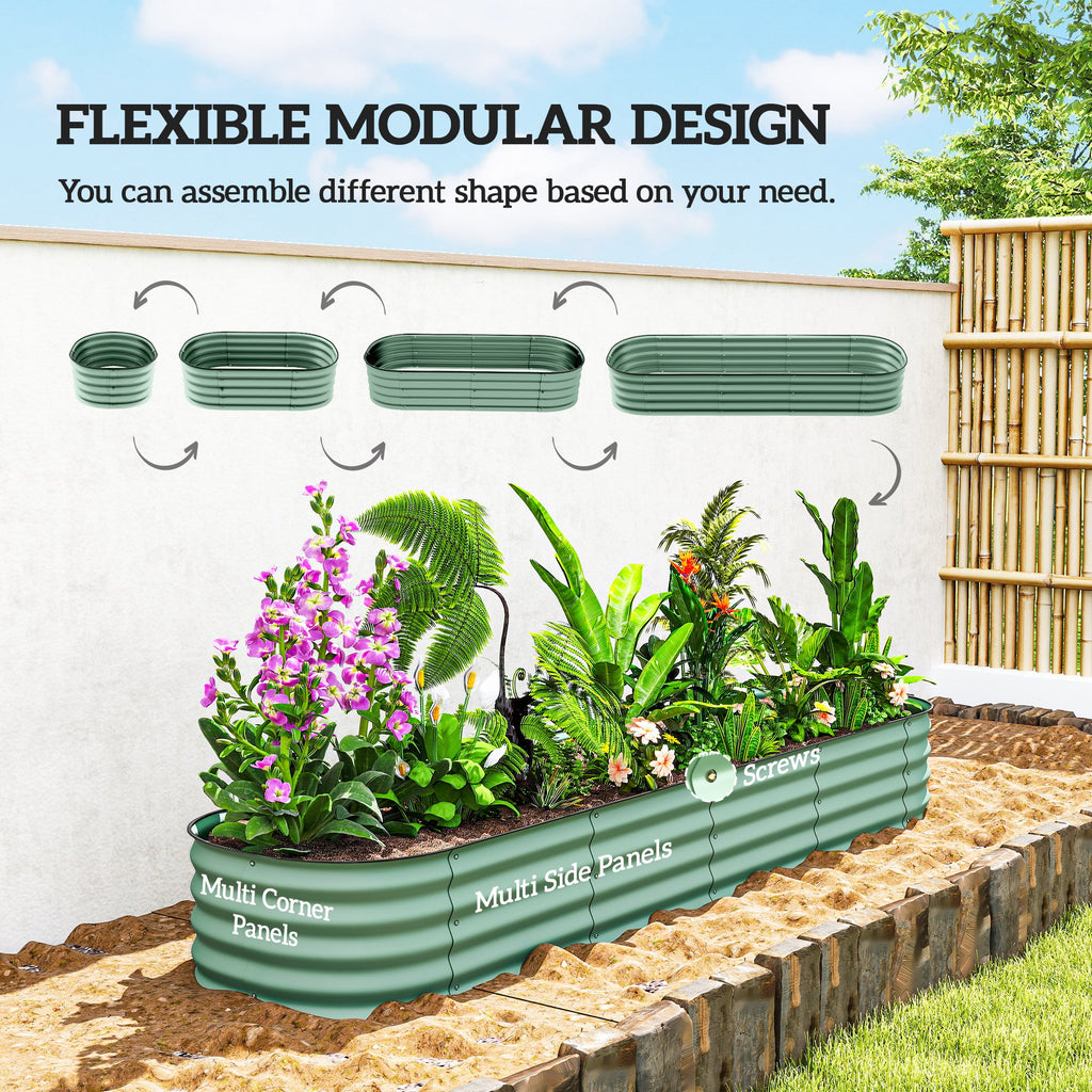 4.9 x 2 x 1ft Galvanized Raised Garden Bed Kit, Metal Planter Box with Safety Edging, Black