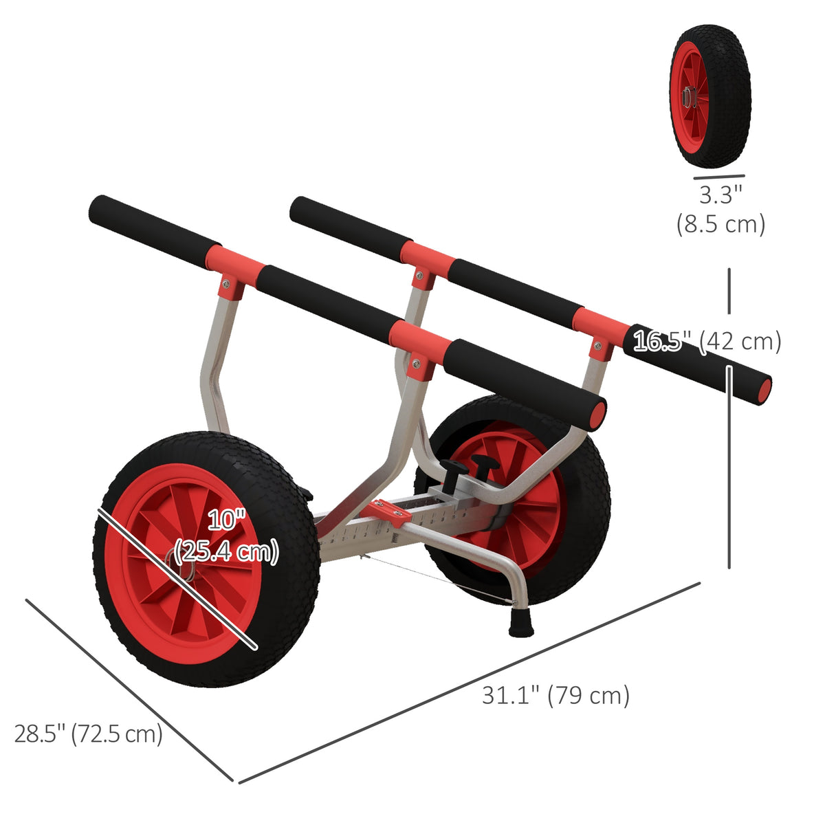 Soozier Kayak Cart Dolly Kayak Cart with Adjustable Width Green