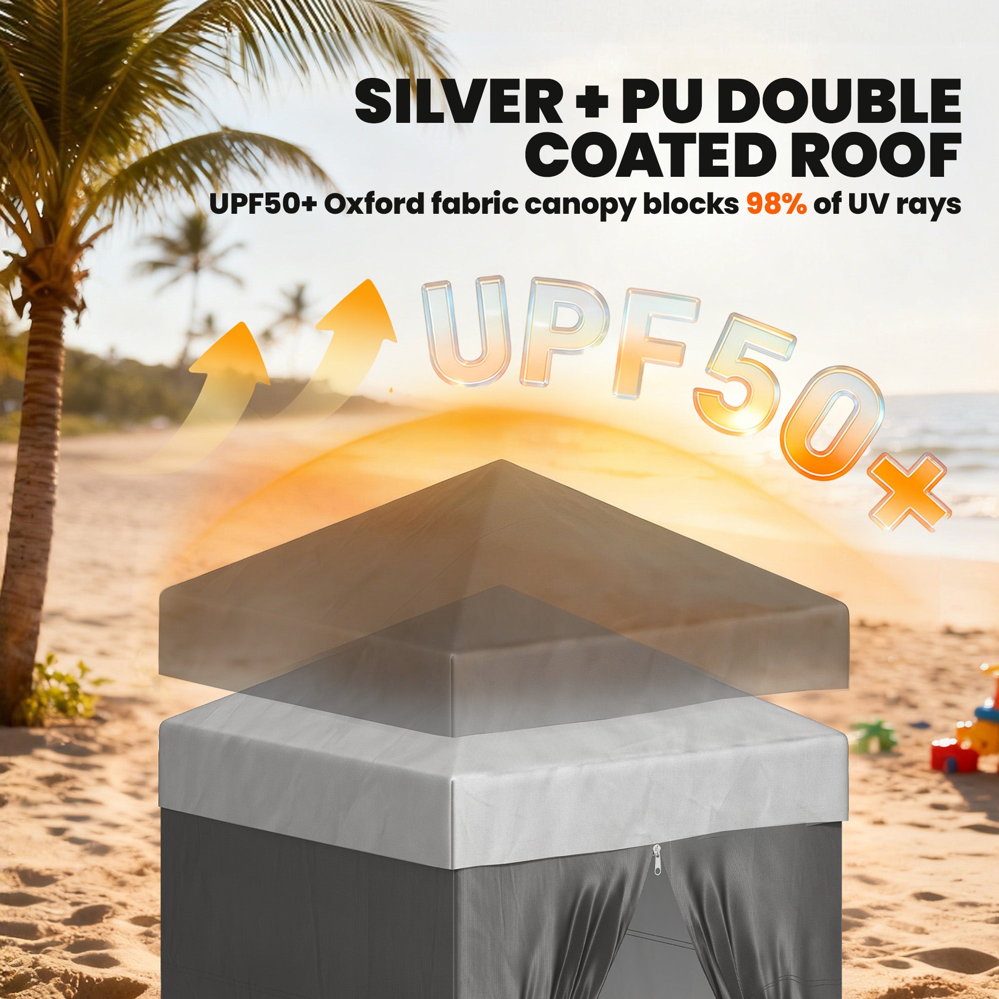 5 x 5 ft Compact Pop Up Canopy Tent, UPF 50+ Changing Room, Portable Instant Privacy Canopy with Mesh Window, Dark Grey