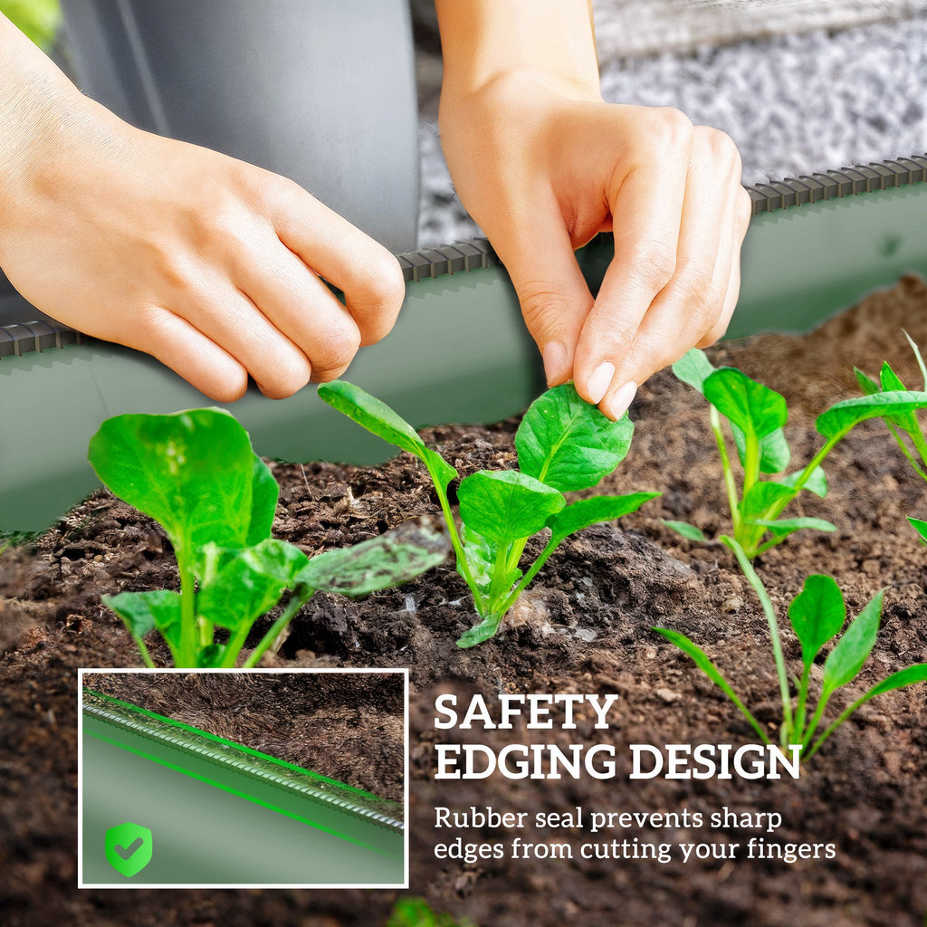 4.9 x 2 x 1ft Galvanized Raised Garden Bed Kit, Metal Planter Box with Safety Edging, Black