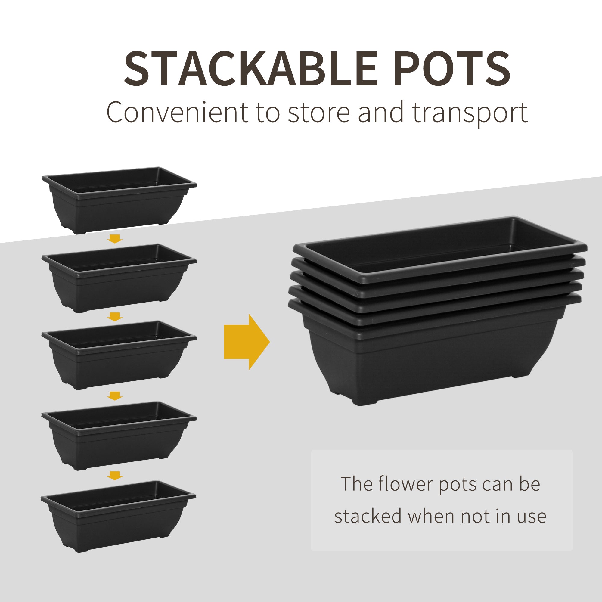 5-Tier Raised Garden Bed with 5 Planter Box, Outdoor Plant Stand Grow Containers with Leaking Holes, Brown