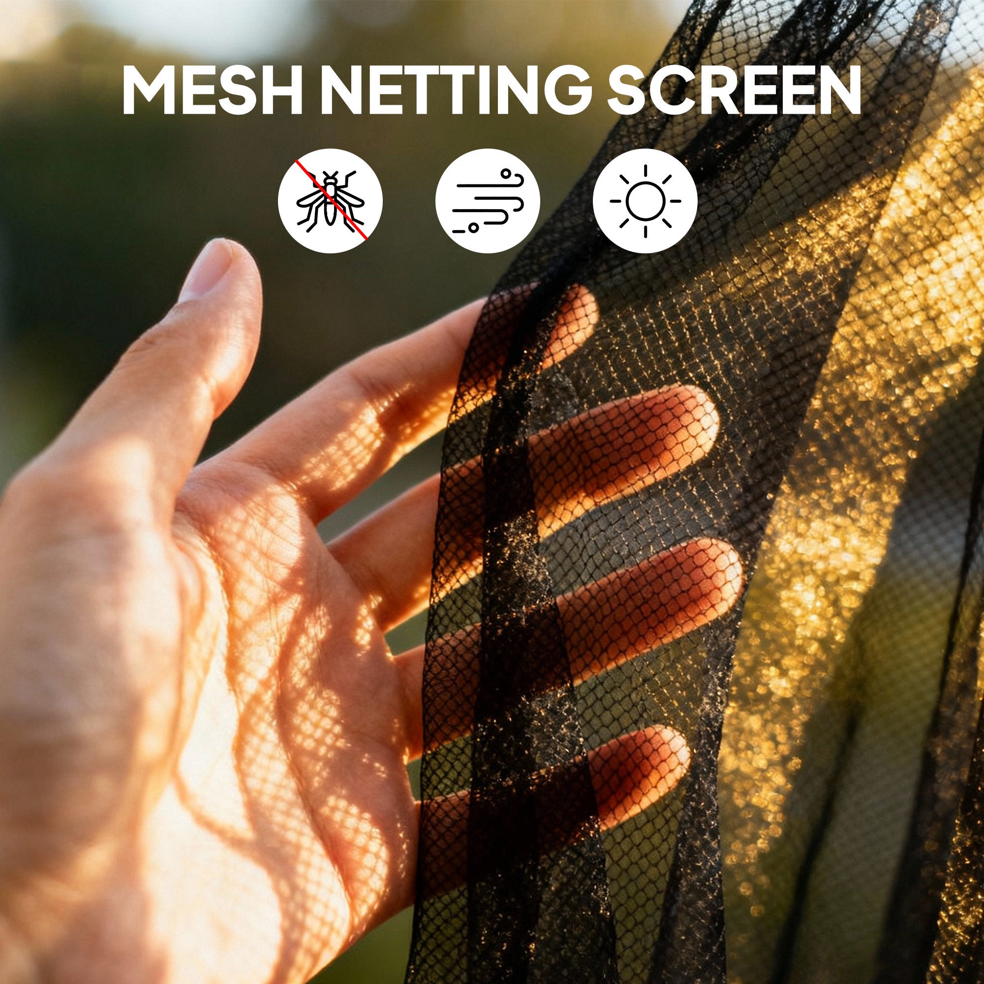 Replacement Mosquito Netting for Gazebo 12' x 12' Black Screen Walls for Canopy with Zippers, Khaki